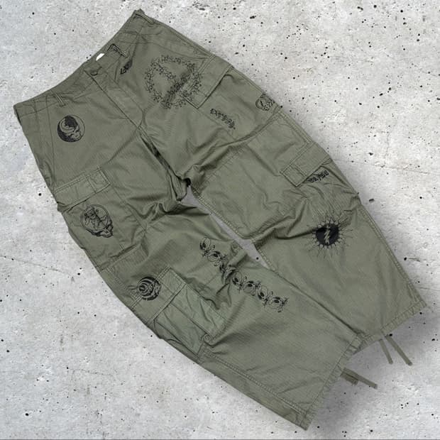 [XL] 디스이즈네버댓 그레이트풀데드 카고 바지 올리브 팬츠 C692