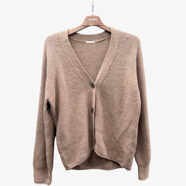 JPN VINTAGE 헤어리 와플 니트 가디건 드롭숄더 빅버튼 디테일