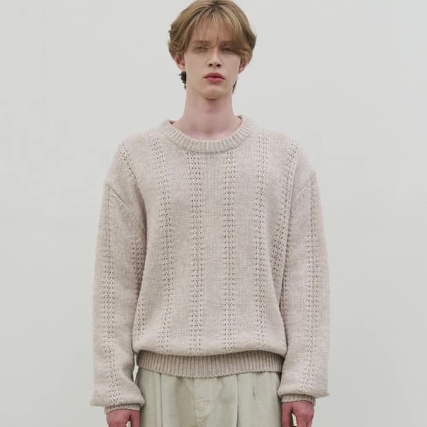 [새상품/1] 노운 울 블렌디드 크루넥 니트 오트밀