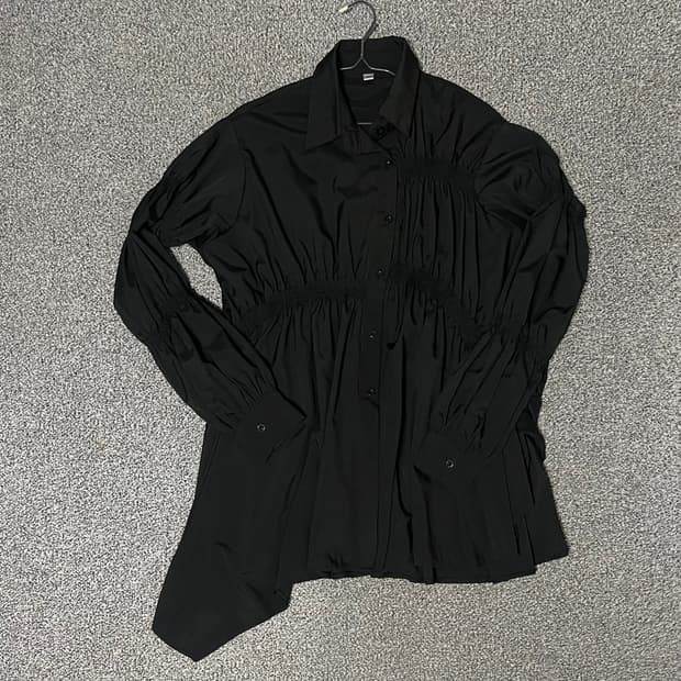 셔링 언발란스 셔츠