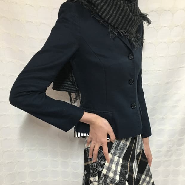 Dolce&Gabbana 진한 네이비 면 자켓