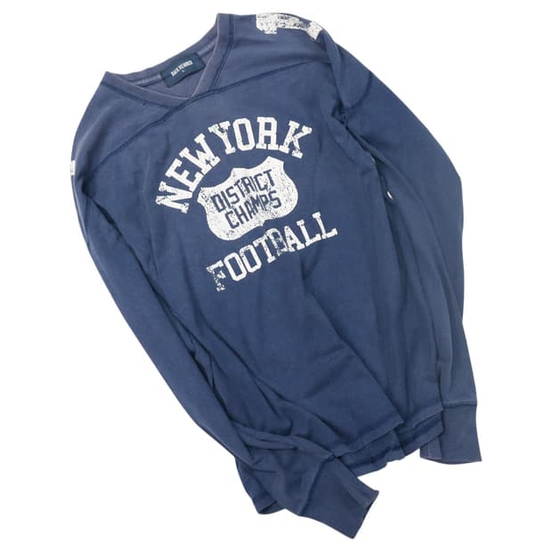 BACK NUMBER 빈티지 뉴욕 풋볼 V넥 긴팔 티셔츠 (L)