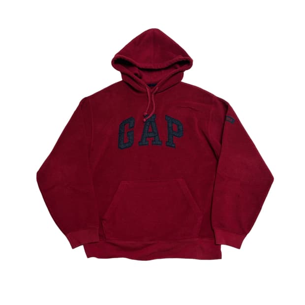 GAP 갭 플리스 후리스 후드티 후드 버건디 레드