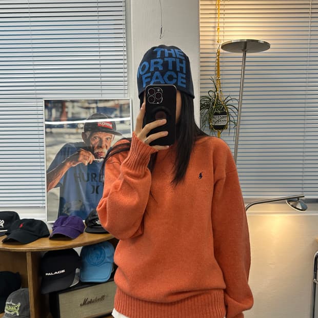 폴로랄프로렌 램스울 니트 (살몬오렌지컬러)L