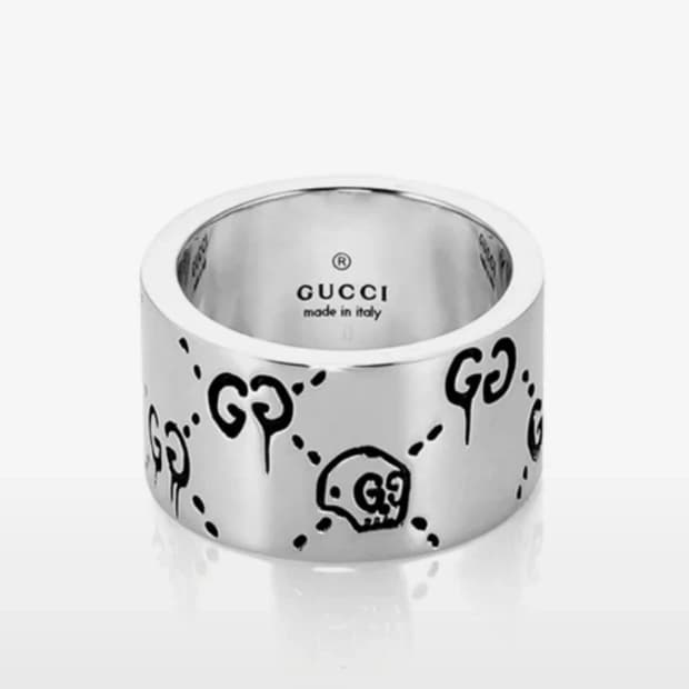 구찌 고스트 실버 반지 11호