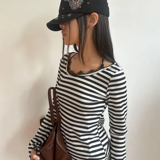 팁씨 스트라이프 티셔츠