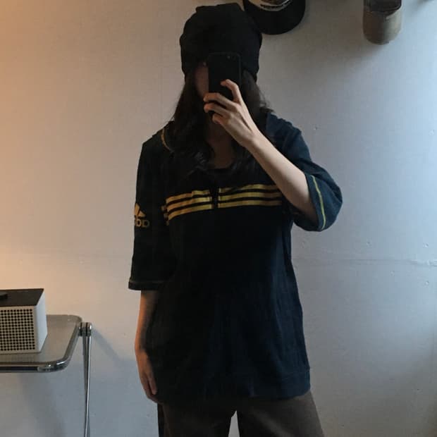 아디다스 삼선 하프 후드집업