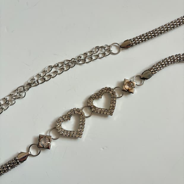 하트 큐빅 벨트 