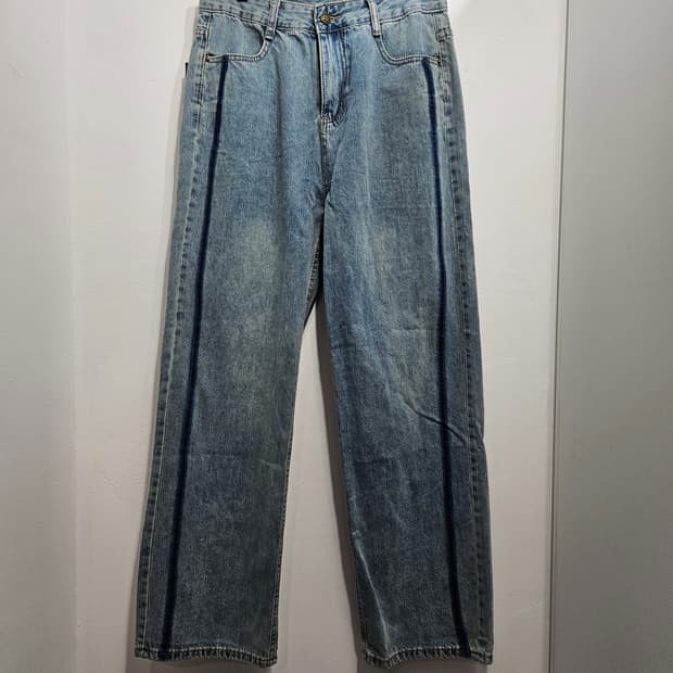 옆줄 데님 와이드 팬츠 2XL 