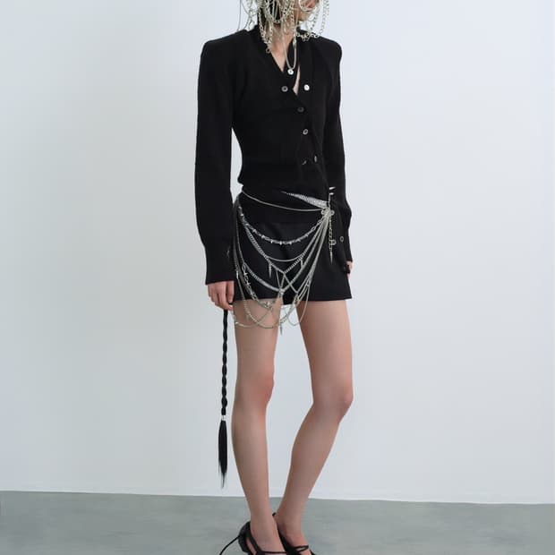 COBBLE DU 코블두 25AW 블랙 브레이드 스커트 M