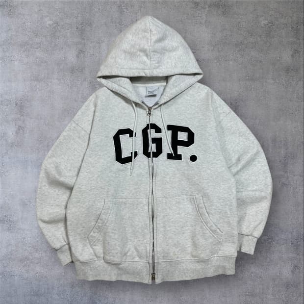 코드그라피 빅로고 멜란지 후드 집업