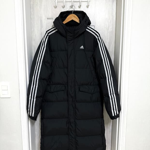 공용 100 L / 아디다스 3선 덕다운 롱패딩 벤치코트