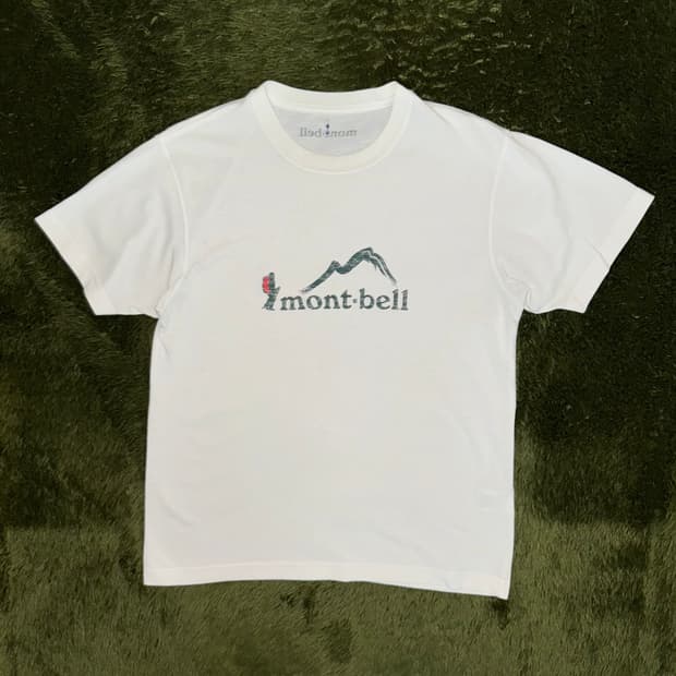 [M] 00s 몽벨 재팬 오리지널 로고 프린트 스포츠 티셔츠 화이트 