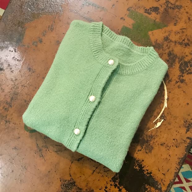 Vtg 빈티지 민트 라운드넥 가디건 여성 55 66