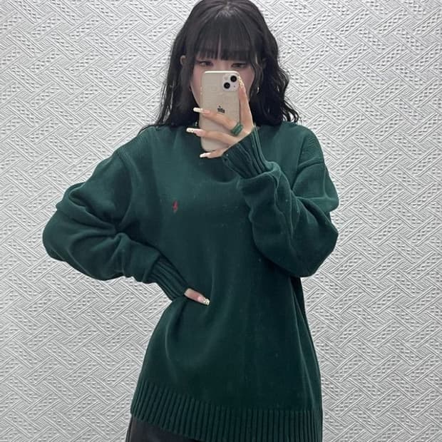 폴로 랄프로렌 모던 캐주얼  빈티지 딥그린 니트 XL C09972
