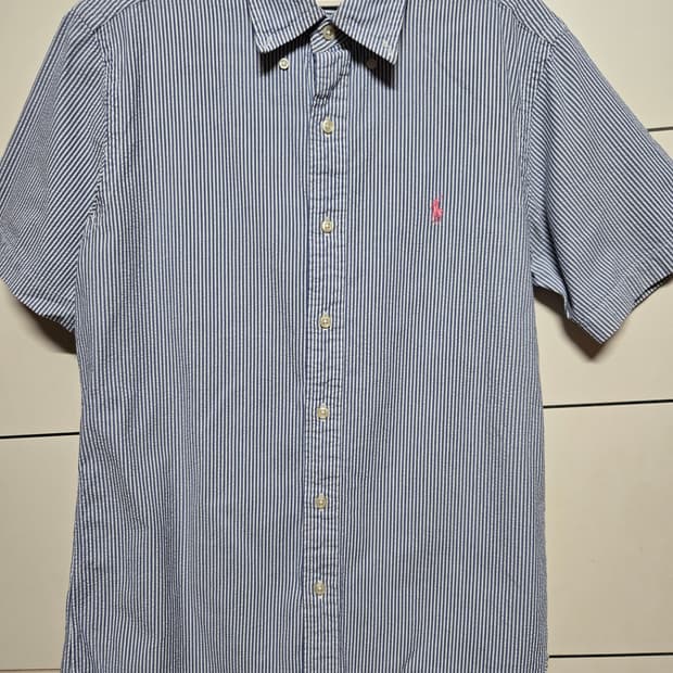 폴로 랄프로렌 정품 남성 시어서커 반팔 셔츠