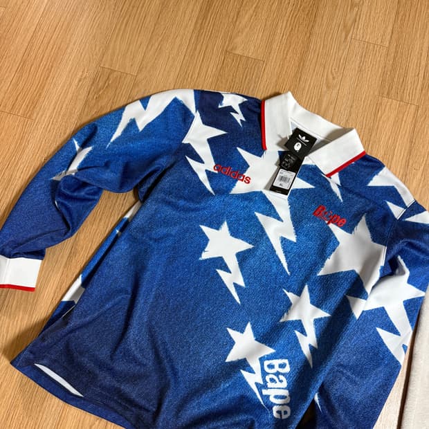 베이프 아디다스 풋볼 저지 롱슬리브 XL