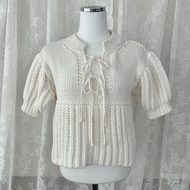 F) 더티스 네트 리본 니트 아이보리