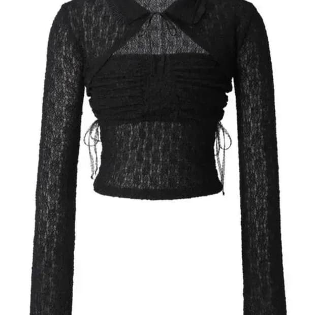 쓰리타임즈 디어블라우스 블랙 M