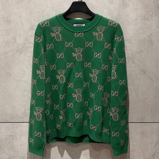 (L)구찌 파인애플 자카드 니트