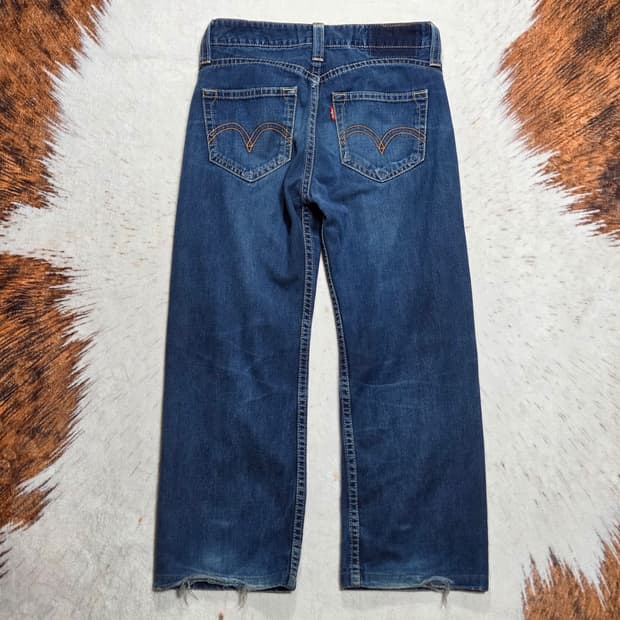 리바이스 버튼플라이 진청 데님팬츠