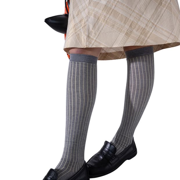 [F]퍼버즈 26ss 코튼 시어 립 양말/그레이