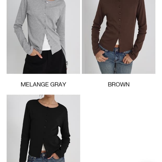 블랙업 가디건 - gray,black