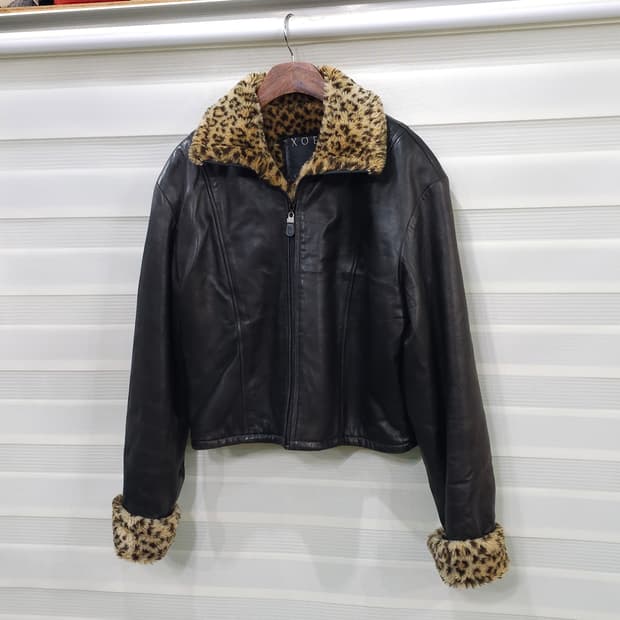 미국빈티지 XOE NEW YORK 가죽 집업자켓- 우먼S