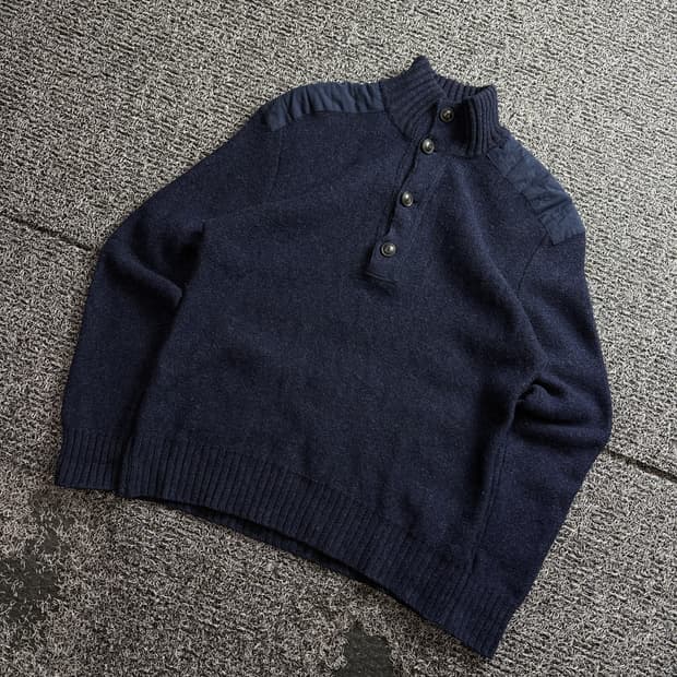 폴로 랄프로렌 아카이브 모크넥 버튼 니트 3281