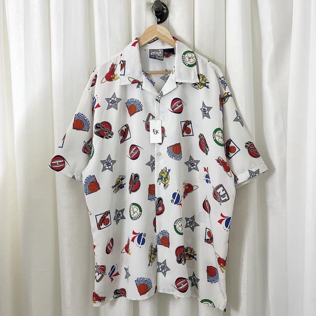 NBA 화이트 베스킷볼 하프 셔츠