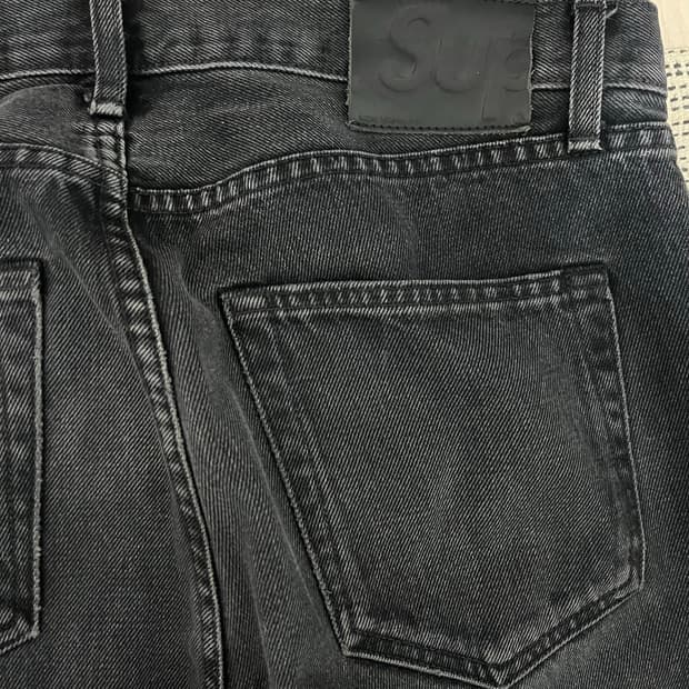 슈프림 슬림 데님진 블랙 흑청 32 usa