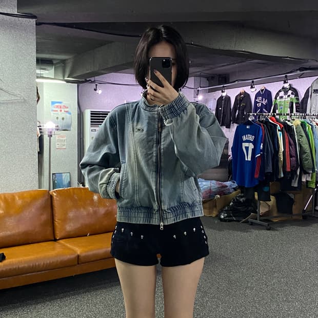빈티지 데님 크롭 자켓 B2898  