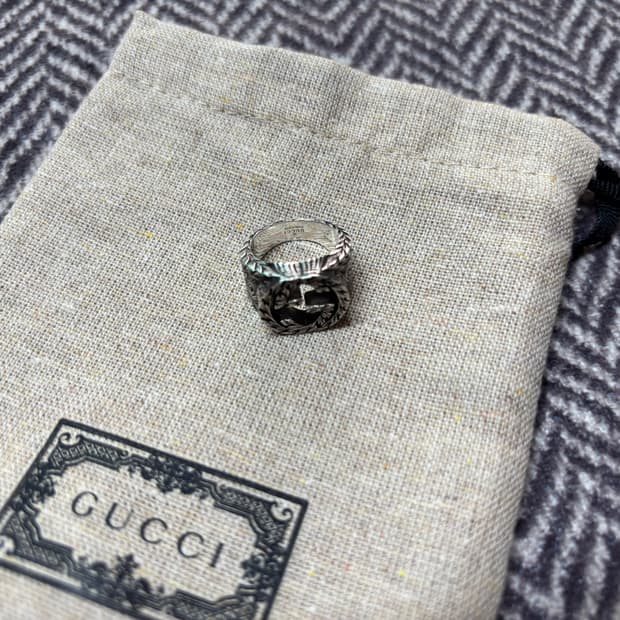 구찌 실버반지 8호