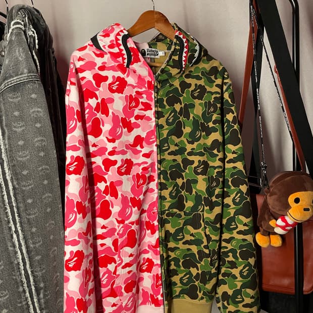 베이프 ABC 하프카모 샤크 후드집업 (2XL)