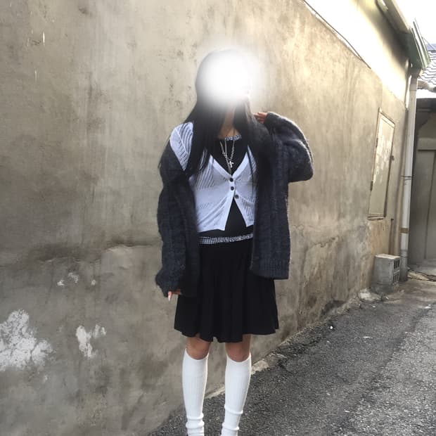 빈티지 가디건 코디세트