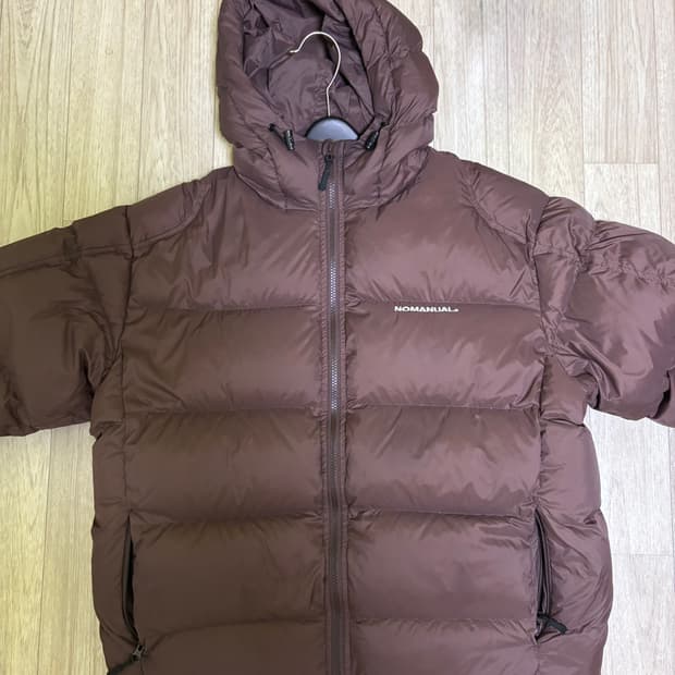 노매뉴얼 후디 덕다운 패딩 L