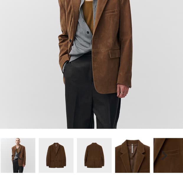 깡x노이어 램스 스웨이드 테일러드 자켓 50사이즈