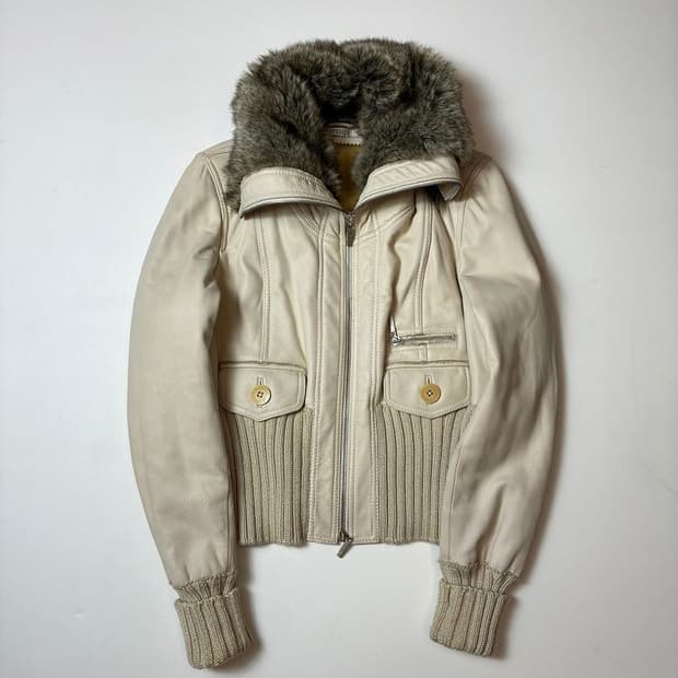 제시카 크리스토퍼 00's Y2K 퍼 크롭 양가죽 자켓 PN8490