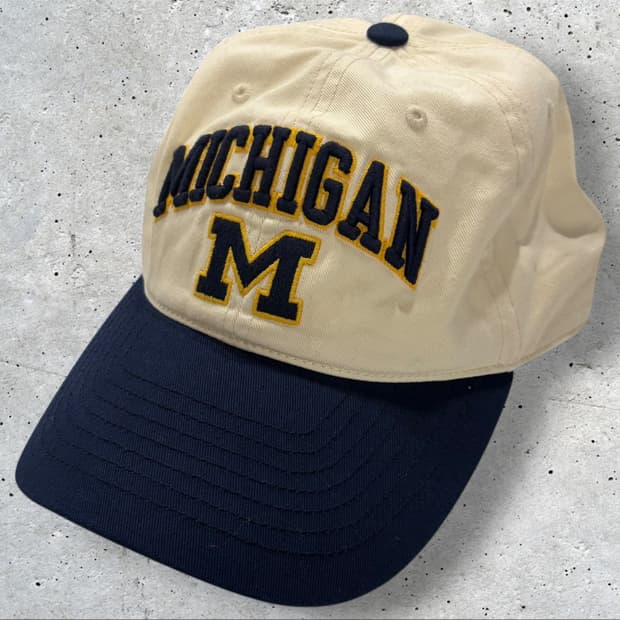 스타터 미시건 야구 볼캡 모자 아이보리 네이비