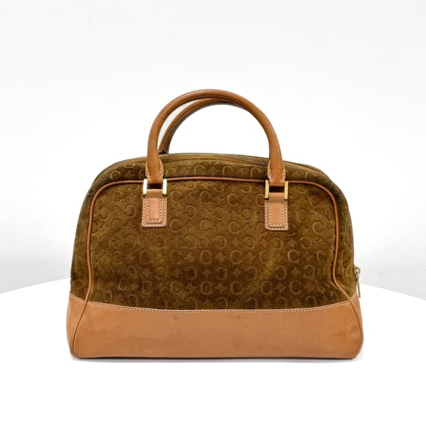 셀린느 C 블라종 엠보싱 스웨이드 보스턴백