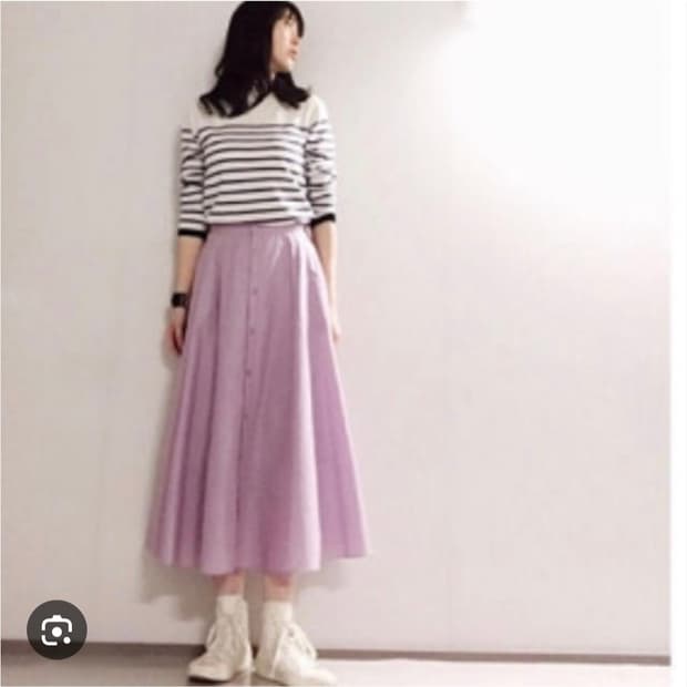 유니클로 버튼 서큘러 스커트M