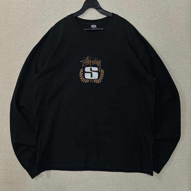 (XL) 스투시 S 리쓰 피그먼트 다이드 롱슬리브 티셔츠
