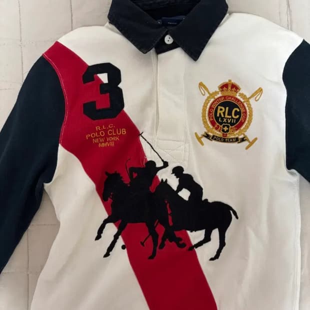 폴로 랄프로렌 럭비 폴로 셔츠 화이트