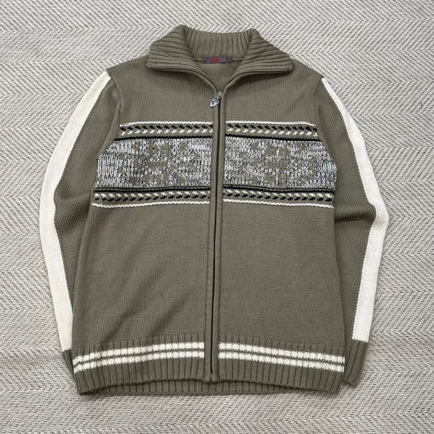 노르딕 패턴 니트집업 r2962