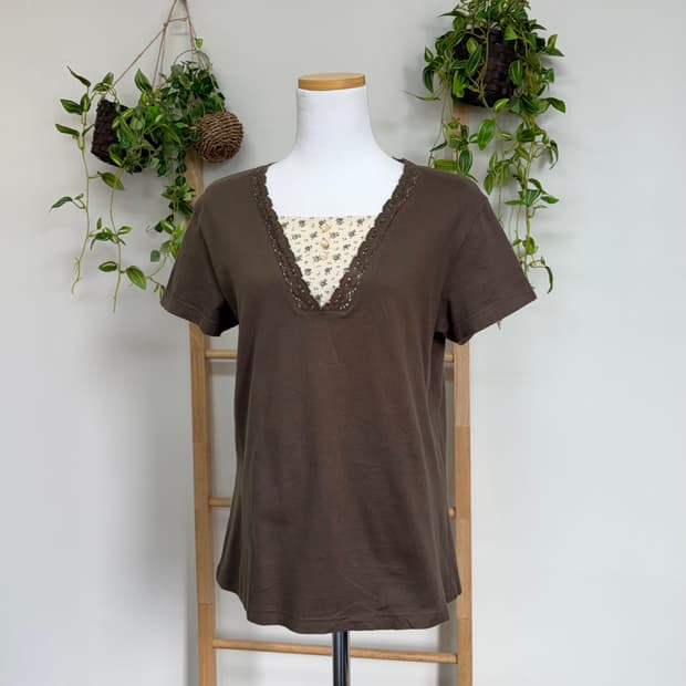 JPN/ 레이어드반팔티 레이어드티셔츠 모리걸반팔 모리룩반팔 