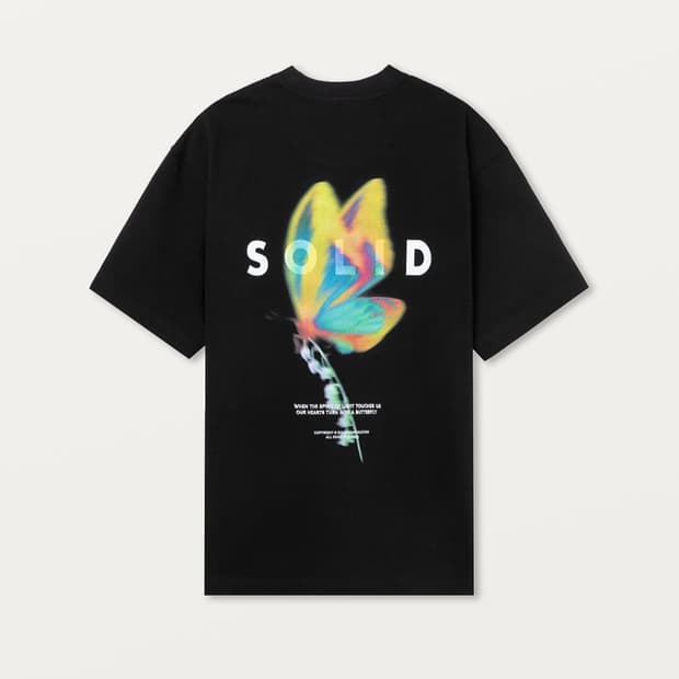 솔리드옴므 버터플라이 티셔츠(블랙,택비닐채보관,52사이즈) 
