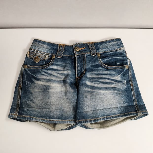 Vintage 코코루루 CO&LU 갸루 워싱 데님 쇼츠
