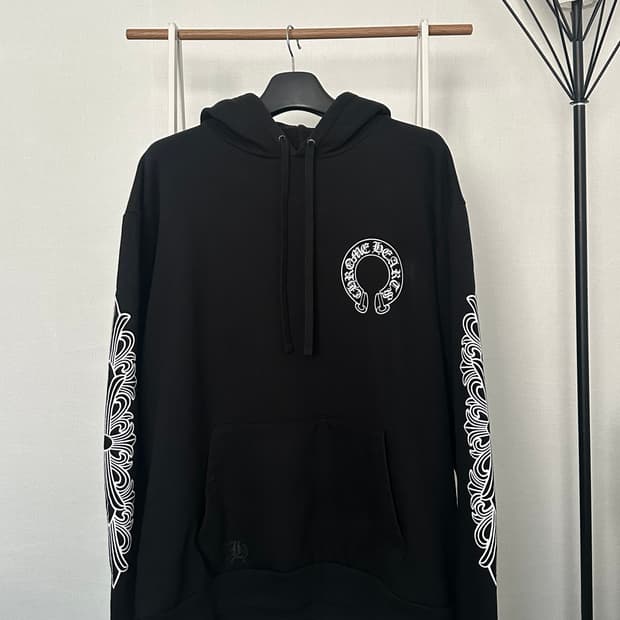 [영수증 구성]크롬하츠 플로랄 홀스슈 후드티 XL