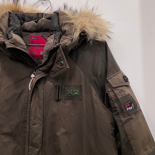 K2 + FS2 덕다운 후드 유틸리티 셰르파 패딩