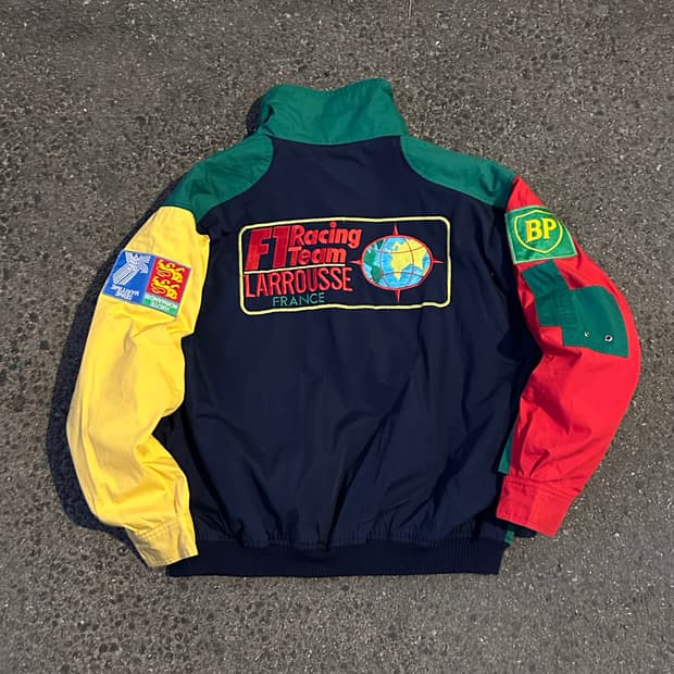 90s F1 racing Larrousse 멀티컬러 팀 레이싱 자켓 L